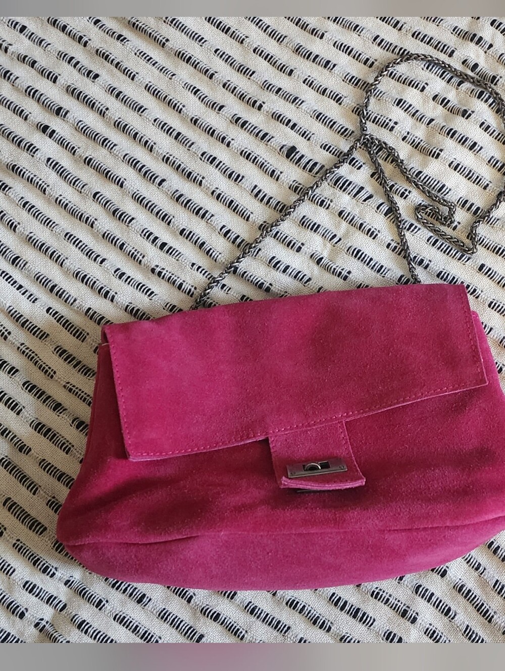 Free People Raspberry Suede Slouchy Shoulder Bag
